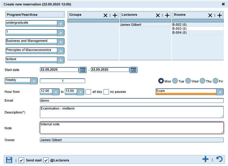 Wise Timetable reservation details