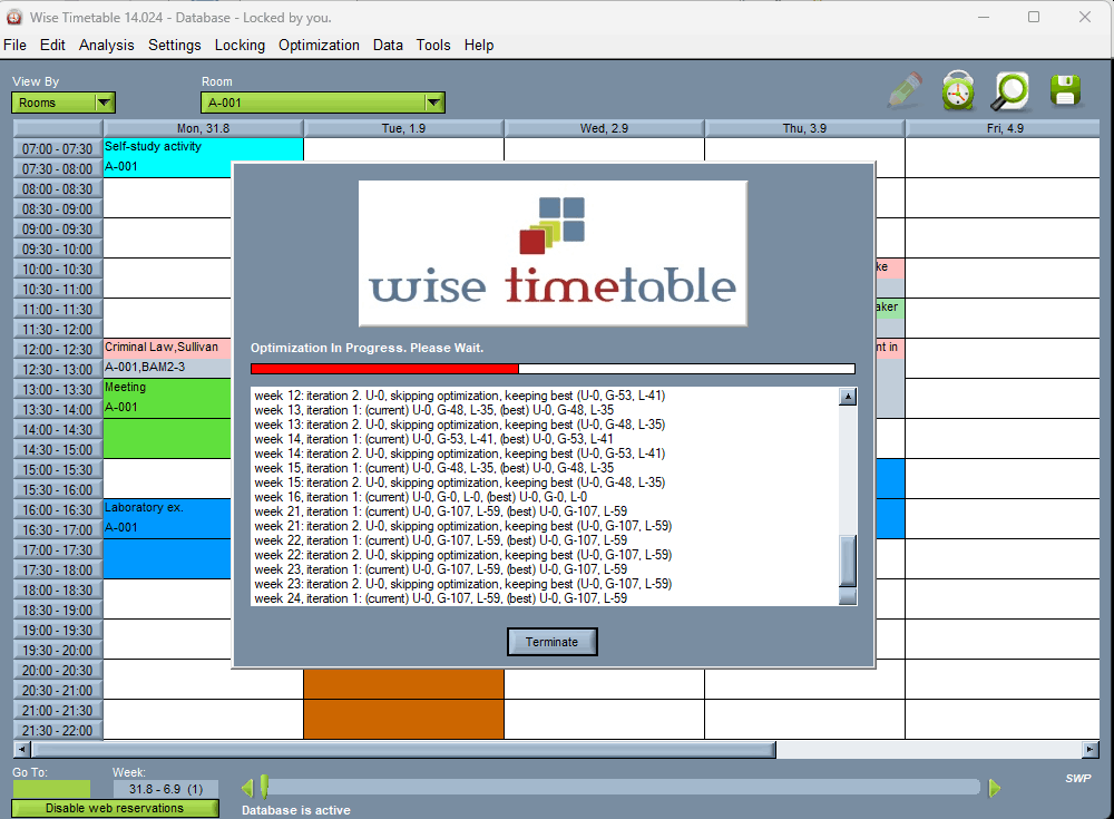 Wise Timetable automating generating process